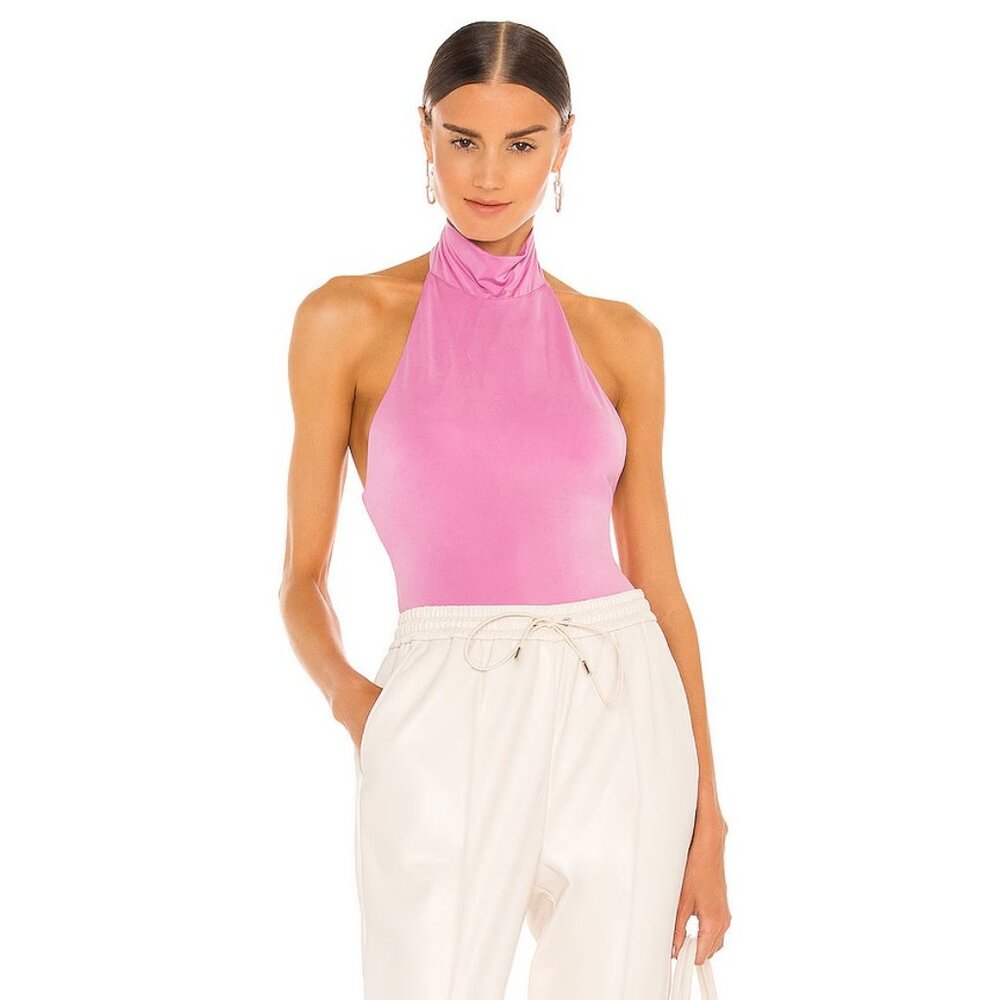 JONATHAN SIMKHAI STANDARD Torrance Eco Slinky Jersey Top Pink - Picture 2 of 5